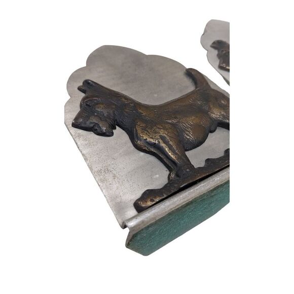 Steel and Cast Iron Scottish Terrier Dog Bookends Vintage - Picture 3 of 5